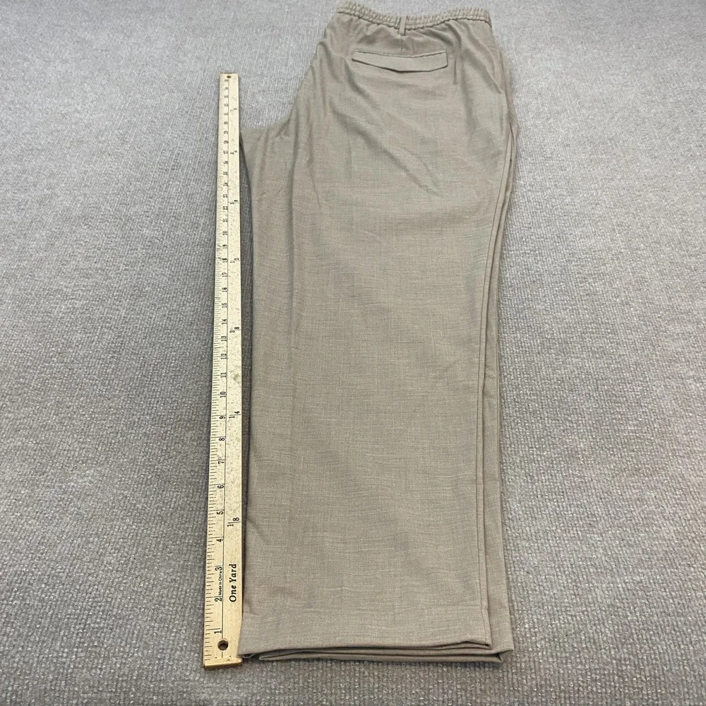 Tasso Elba Pants Mens XXL Beige Microfiber Elastic Waist Relaxed Stretch Beach